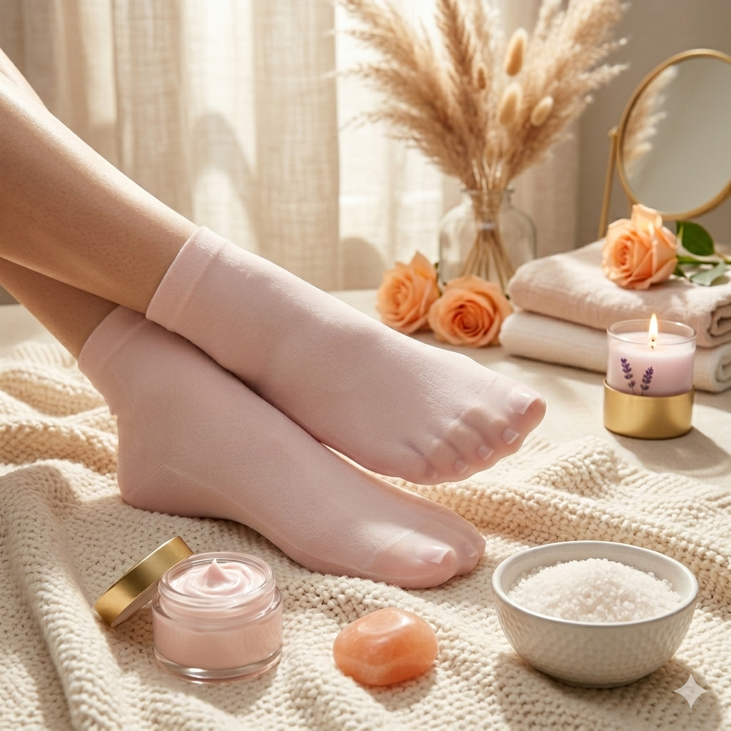 MoistureLock™ Silicone Gel Heel Repair Socks – Anti-Crack Hydrating Foot Care